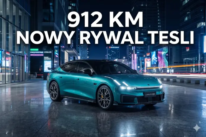 Lynk & Co 10 w dynamicznym ujęciu nocnym w nowoczesnym mieście, elektryczny liftback premium z Chin