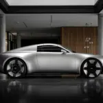 Audi Concept C pokazane z boku jako elektryczny samochód koncepcyjny marki Audi.