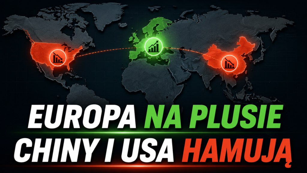 Mapa świata pokazująca wzrost sprzedaży Audi w Europie oraz spadki w Chinach i USA w Q1 2026