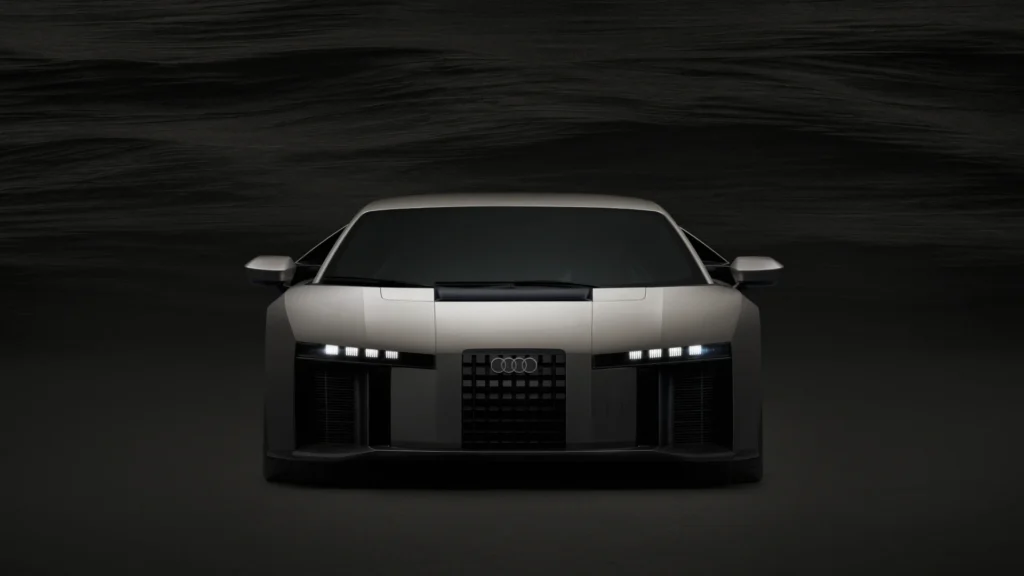 Audi Nuvolari w ciemnym ujęciu z widocznymi światłami LED