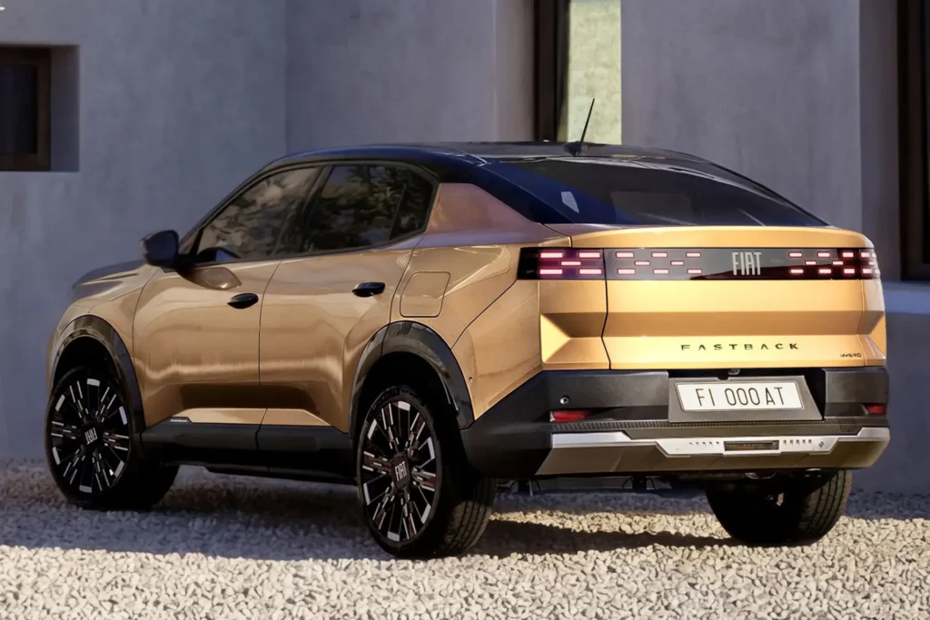 Fiat Grizzly Fastback 2026 z tyłu z charakterystyczną linią nadwozia SUV coupe