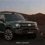 Geely Galaxy Cruiser 700 – zielony terenowy SUV z przodu na tle gór