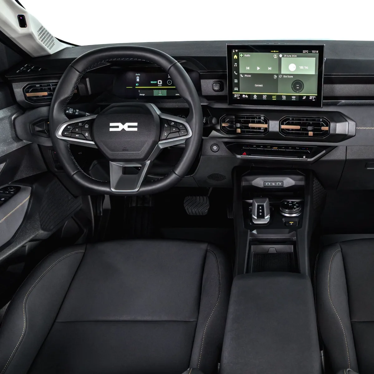 Wnętrze Dacii Striker z kokpitem i ekranem multimedialnym