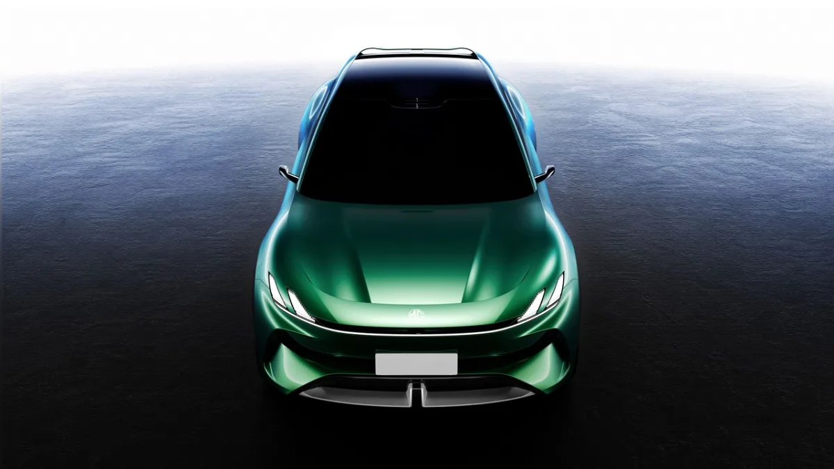 MG Cyber Concept widziany z przodu i z góry, elektryczny SUV coupe