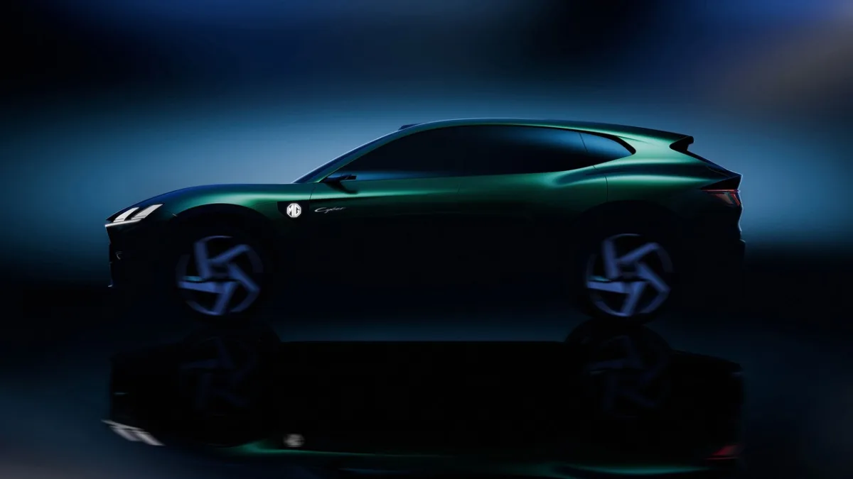 MG Cyber Concept, elektryczny SUV coupe pokazany z profilu