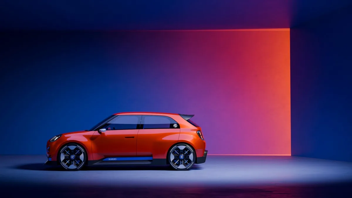 MG Go Concept z profilu, kompaktowy elektryczny samochód miejski