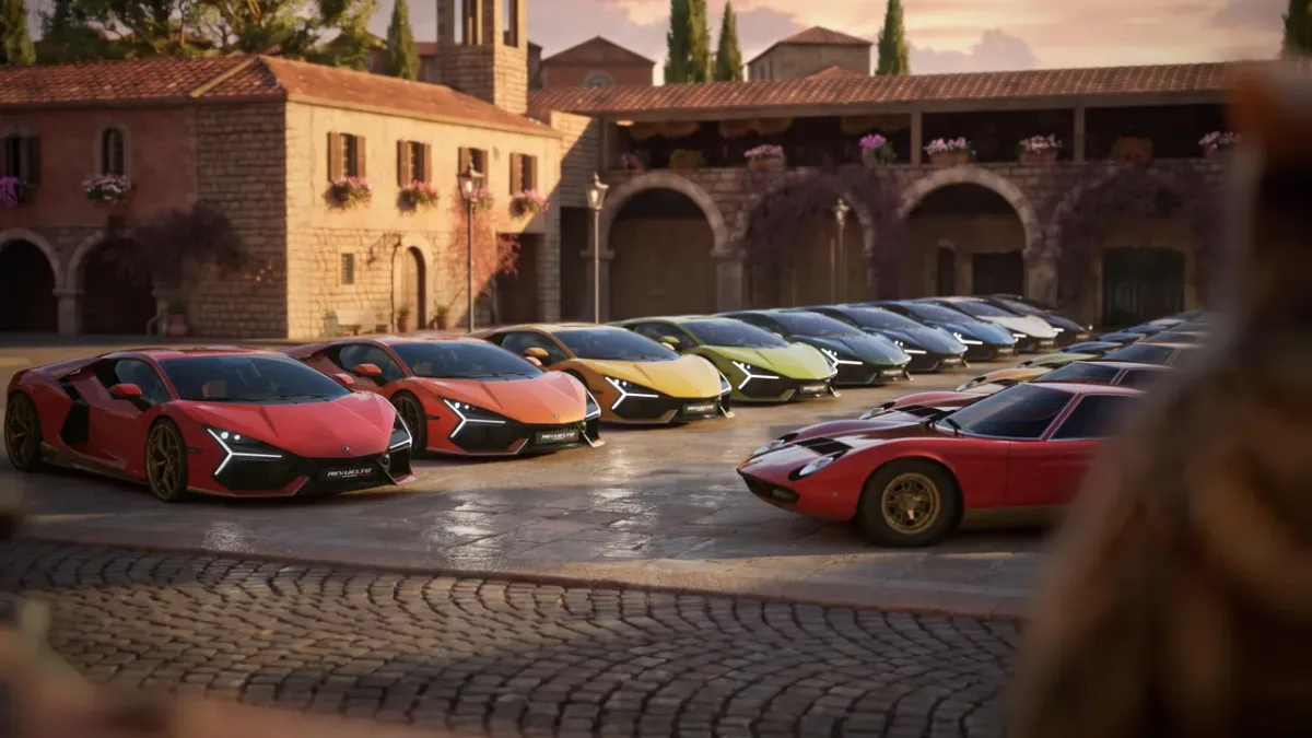 Kolorowe Lamborghini Revuelto Miura 60° Homage i historyczne Miury